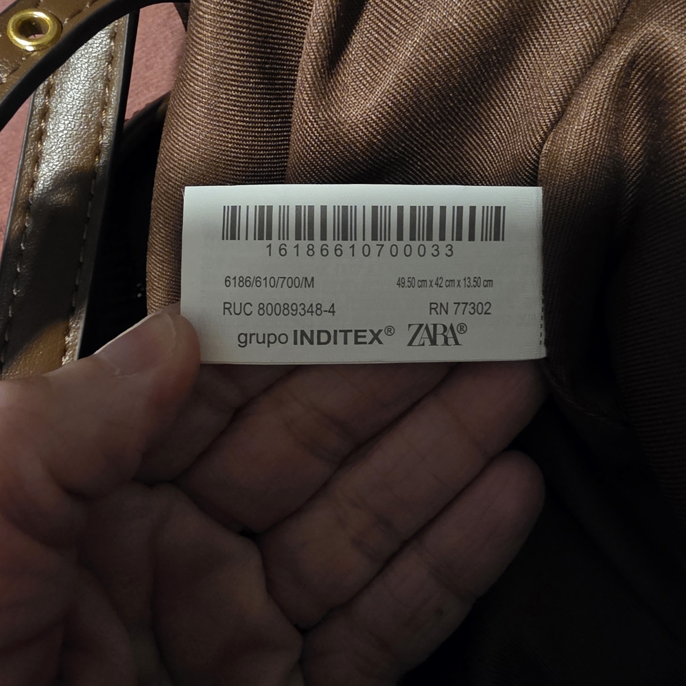 Zara Brown Corduroy Hobo Bag - Picture 4 of 5
